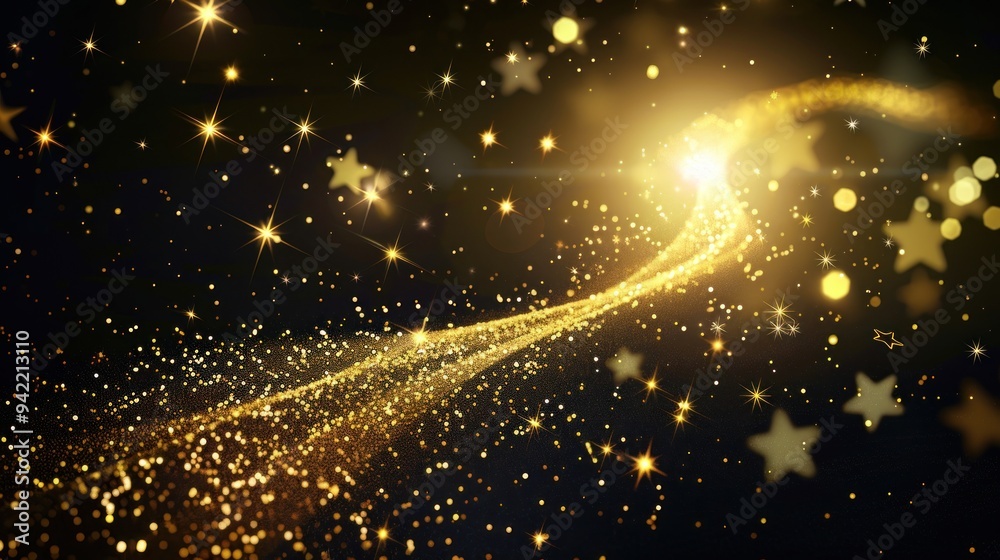 Obraz premium Golden Stardust Trail