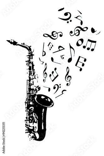 Photography silhouette saxophone wind musical instrument orchestra jazz play music vector im