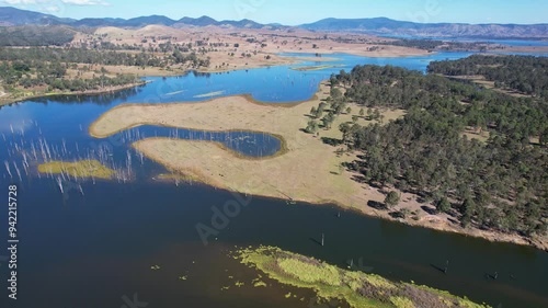 Idyllic Scenery Of Lake Wivenhoe In Queensland, Australia - Drone Shot photo