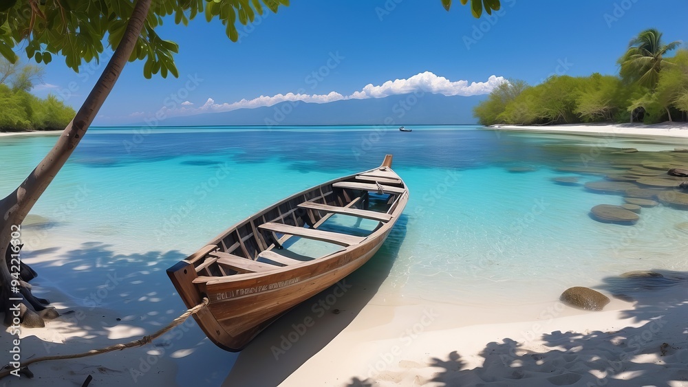 Beautiful Ocean View with Black Sandy Beach in Nature Beautiful Ocean View with Black Sandy Beach in Nature