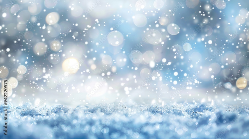 Fototapeta premium Winter Wonderland with Falling Snow