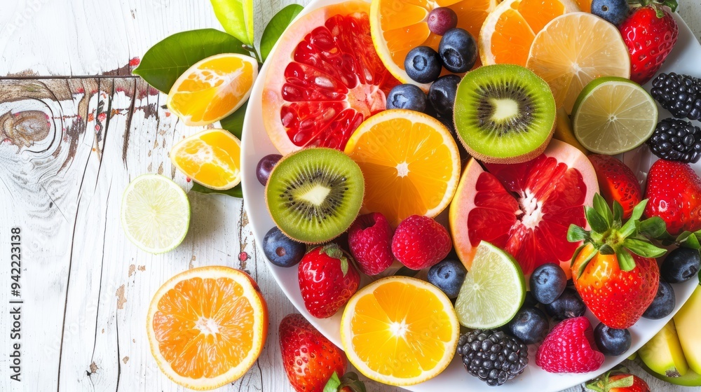 top view photography of fruits in plate top view photography of fruits in plate