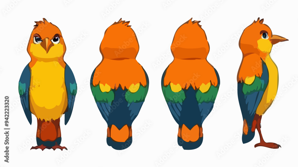 Bunte Vogelillustrationen Bunte Vogelillustrationen
