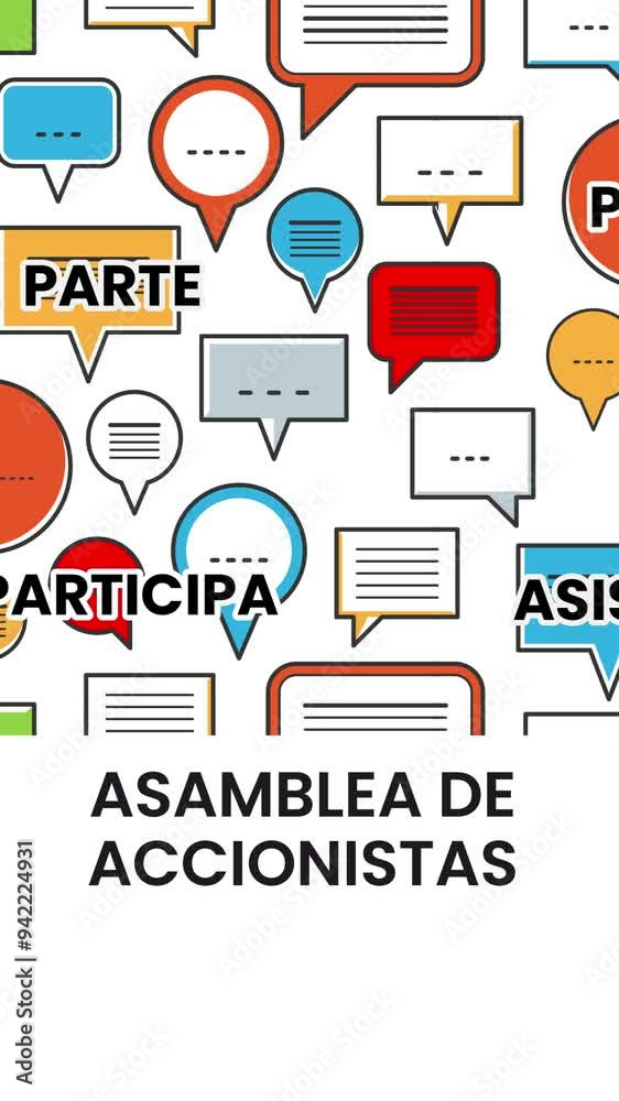 Asamblea de accionistas letra anuncio para participantes