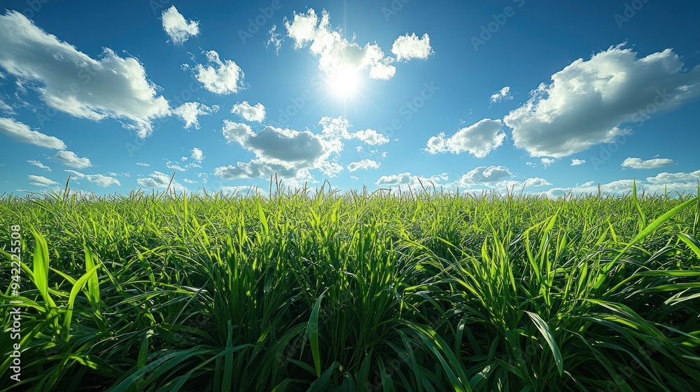 Fototapeta premium Sunny Day in a Lush Green Field