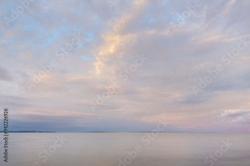 Evening sky over Lake Huron, Mackinaw City, Michigan photo