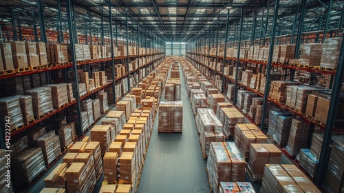 Warehouse Interior: A View of Packed Shelves