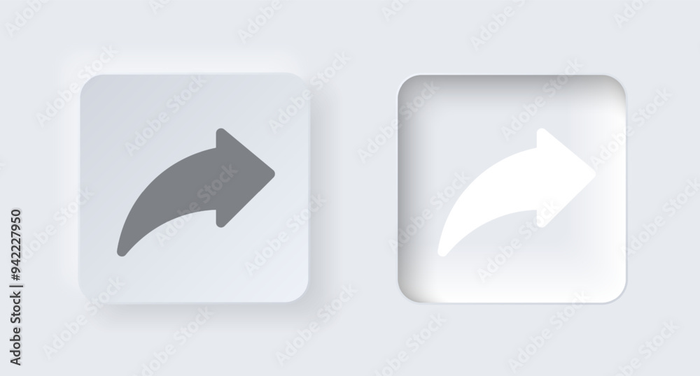 Neumorphic on and off button for interface application or web design. Simple elegant Vector neumorphism trendy designs element UI components isolated on white background. Neumorphic on and off button for interface application or web design. Simple elegant Vector neumorphism trendy designs element UI components isolated on white background.