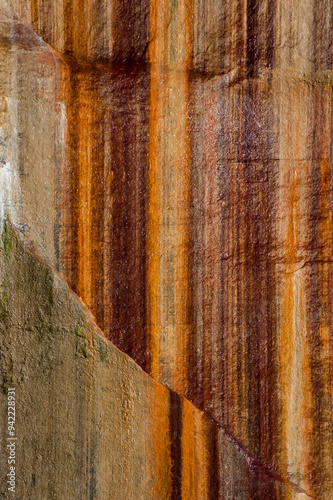 Usa, Michigan. Mineral seep wall detail along shore of Lake Superior, Pictured Rocks National Lakeshore.