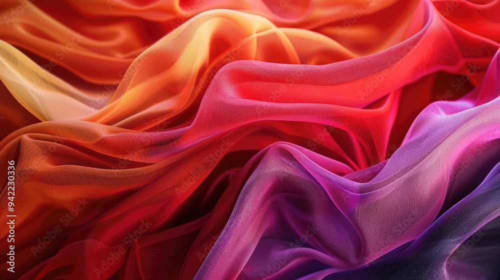Obraz premium Colorful waves of fabric billowing in the wind