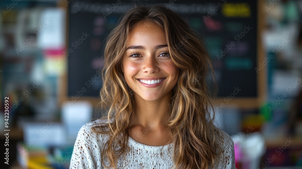 Smiling Woman in a White Sweater Smiling Woman in a White Sweater