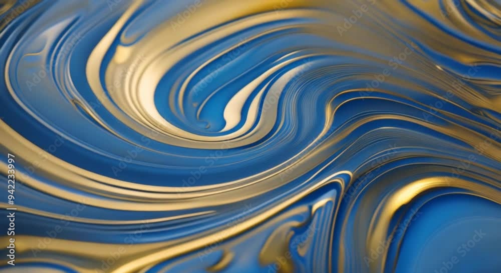 Abstract blue and gold marble pattern with flowing lines swirls animated motion background 4k animation Abstract blue and gold marble pattern with flowing lines swirls animated motion background 4k animation
