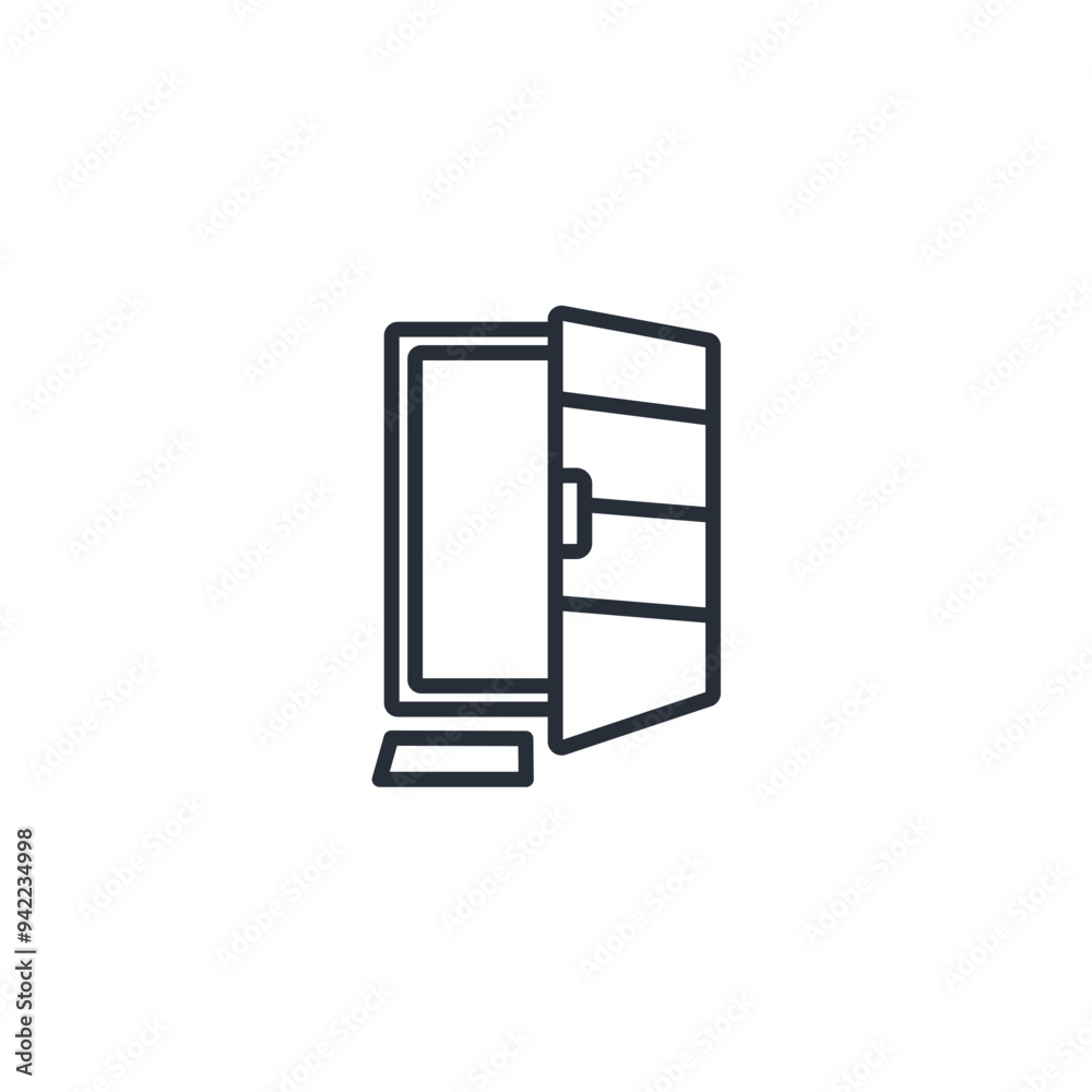 door alert icon. vector.Editable stroke.linear style sign for use web design,logo.Symbol illustration. door alert icon. vector.Editable stroke.linear style sign for use web design,logo.Symbol illustration.
