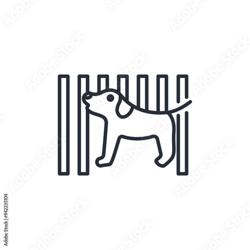 guard dog icon. vector.Editable stroke.linear style sign for use web design,logo.Symbol illustration.