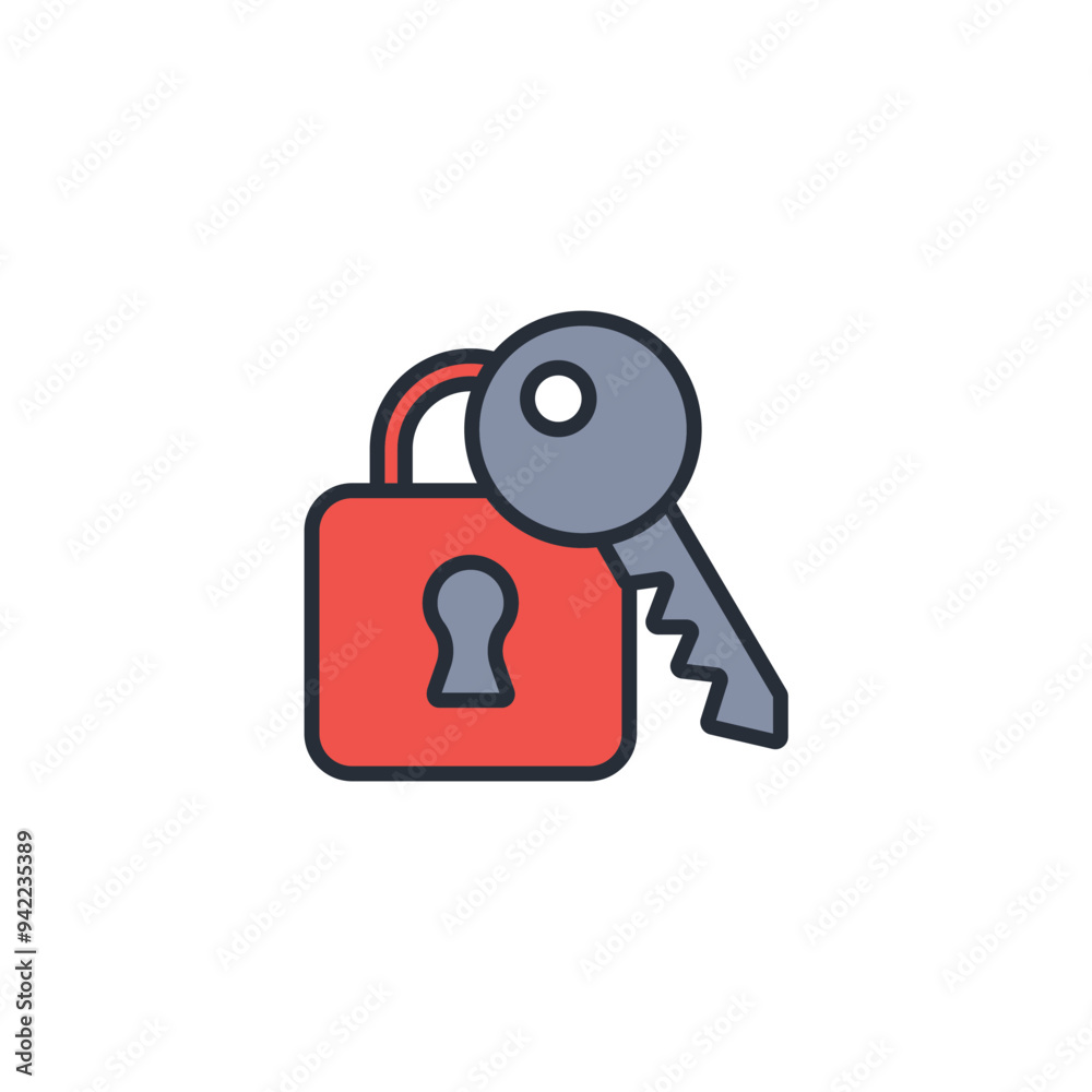 lock and key icon. vector.Editable stroke.linear style sign for use web design,logo.Symbol illustration. lock and key icon. vector.Editable stroke.linear style sign for use web design,logo.Symbol illustration.
