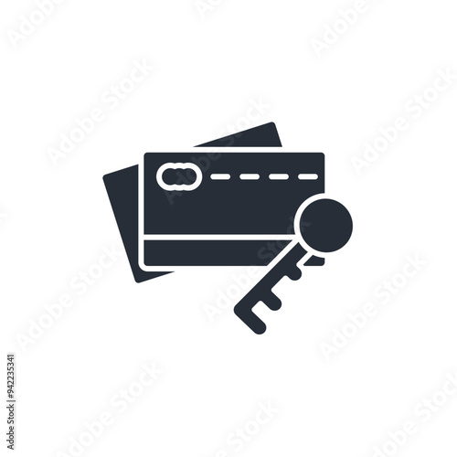 keycard access icon. vector.Editable stroke.linear style sign for use web design,logo.Symbol illustration.