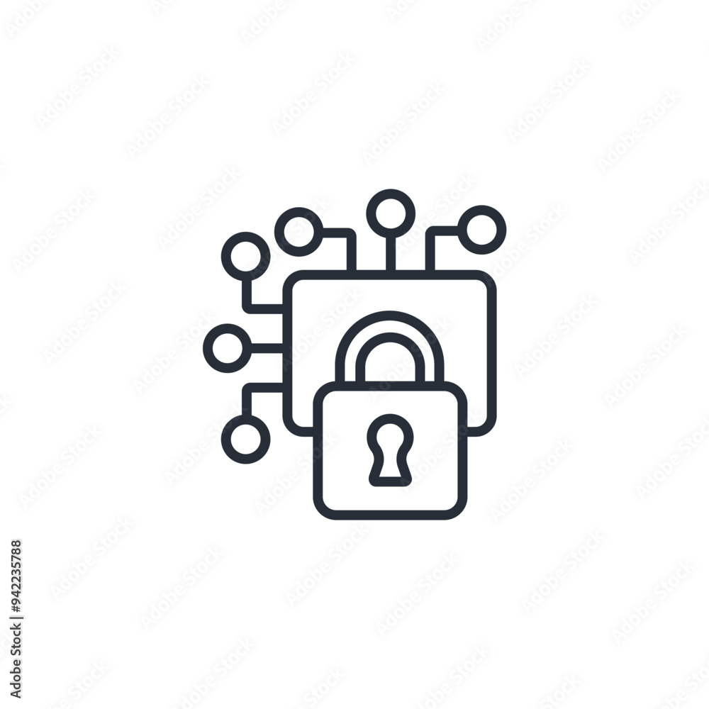 security systemicon. vector.Editable stroke.linear style sign for use web design,logo.Symbol illustration.