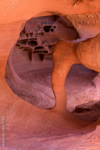 Usa, Nevada, Valley of Fire State Park. The abstract lines and designs in Wind Song Cave, Valley of Fire Sate Park photo