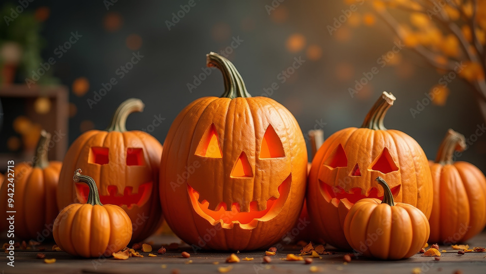 Decorative Halloween Background With Copy-Space. Halloween Concept. Decorative Halloween Background With Copy-Space. Halloween Concept.