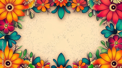 Cinco De Mayo graphic banner frame, yellow background. Mexico holiday