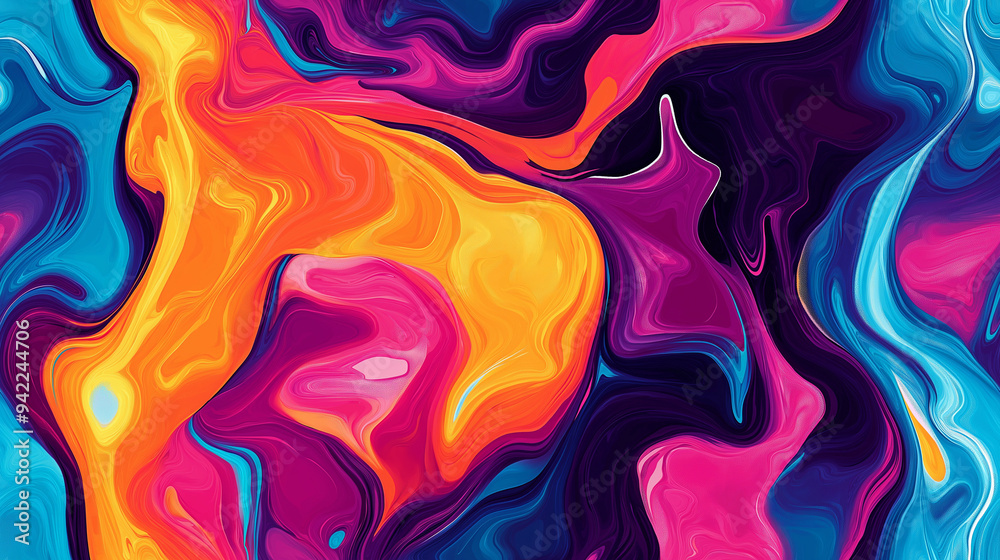 Rainbow splash seamless pattern - abstract colorful background with waves Rainbow splash seamless pattern - abstract colorful background with waves