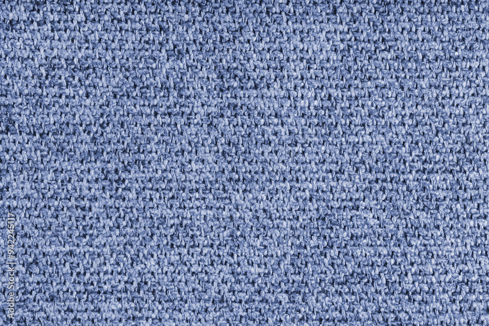 Coarse weave texture upholstery blue jacquard fabric, textile background, cloth structure Coarse weave texture upholstery blue jacquard fabric, textile background, cloth structure