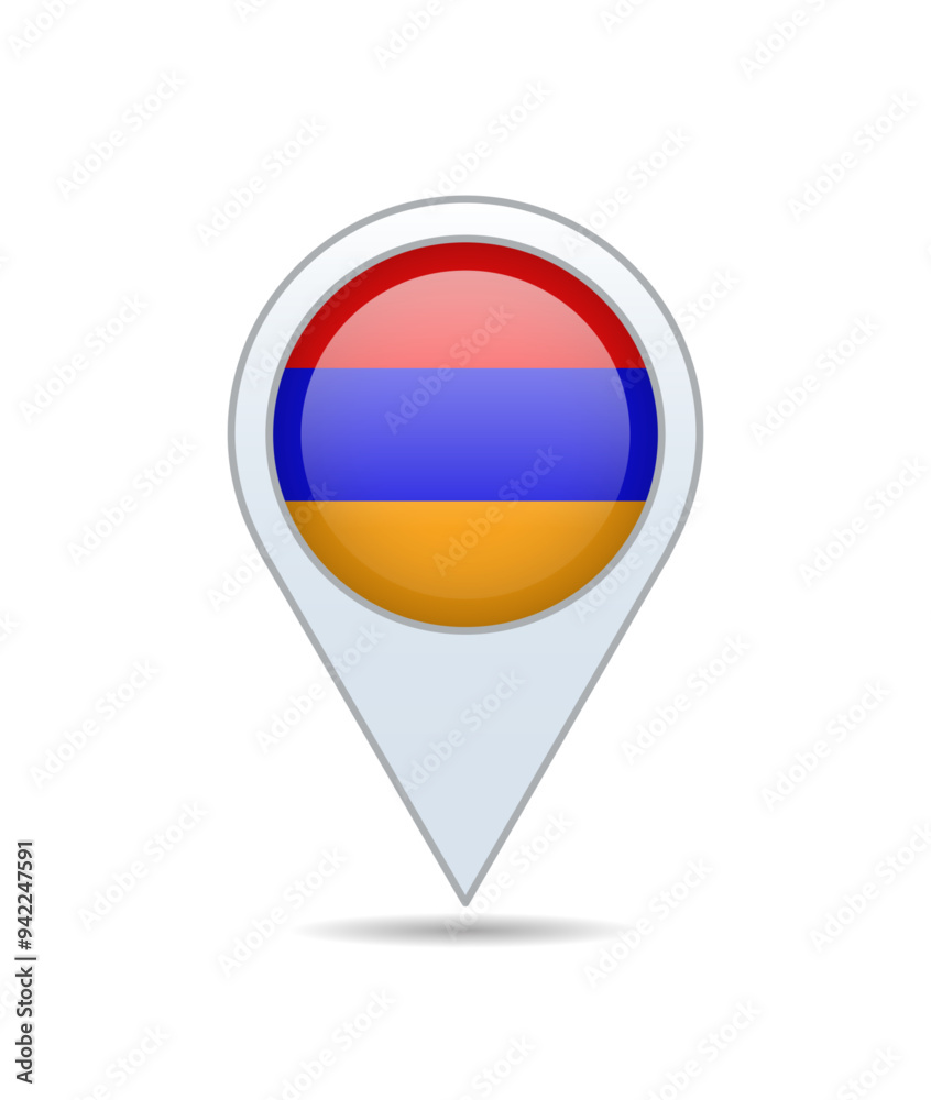 Armenia - flag pin for map. Vector illustration. Armenia - flag pin for map. Vector illustration.