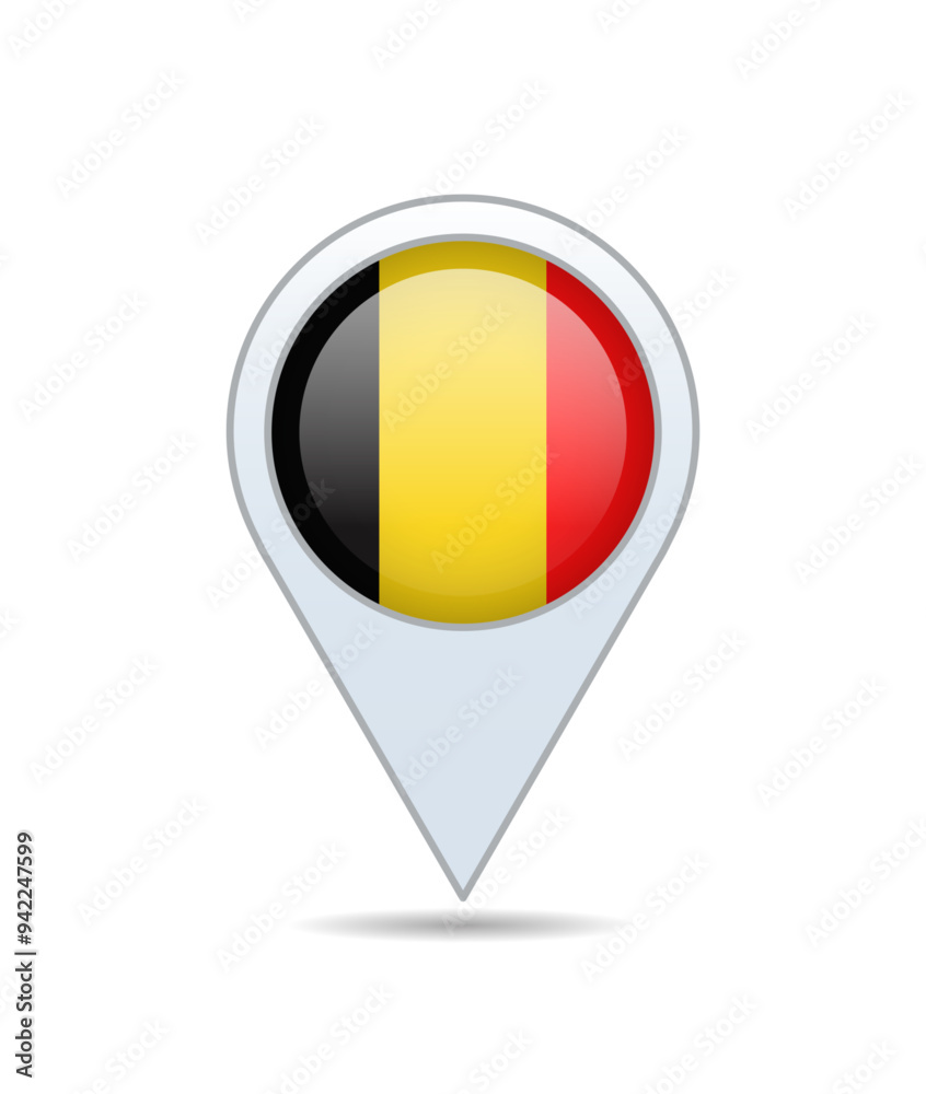 Fototapeta premium Belgium - flag pin for map. Vector illustration.