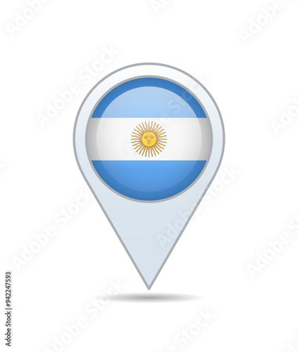 Free Download Argentina - flag pin for map. Vector illustration. - GFXLoad