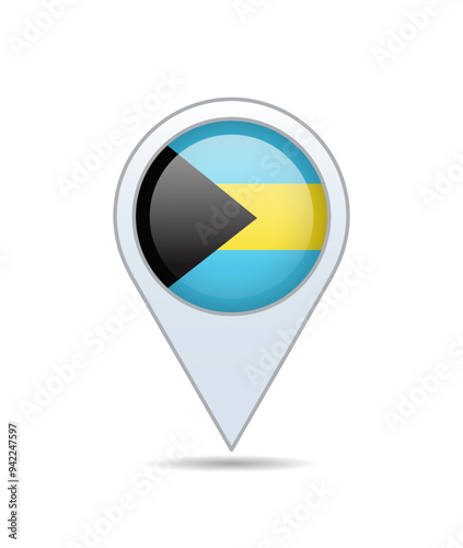 Bahamas - flag pin for map. Vector illustration. Free Download Bahamas - flag pin for map. Vector illustration. - GFXLoad
