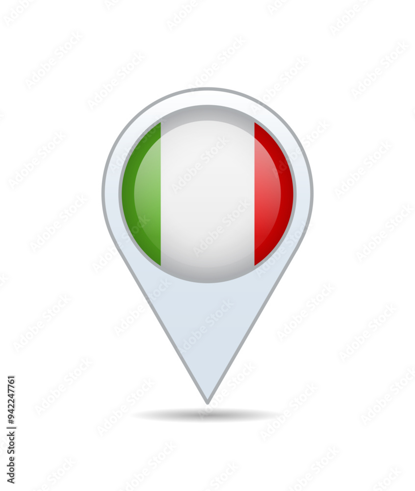 Italy - flag pin for map. Vector illustration. Italy - flag pin for map. Vector illustration.