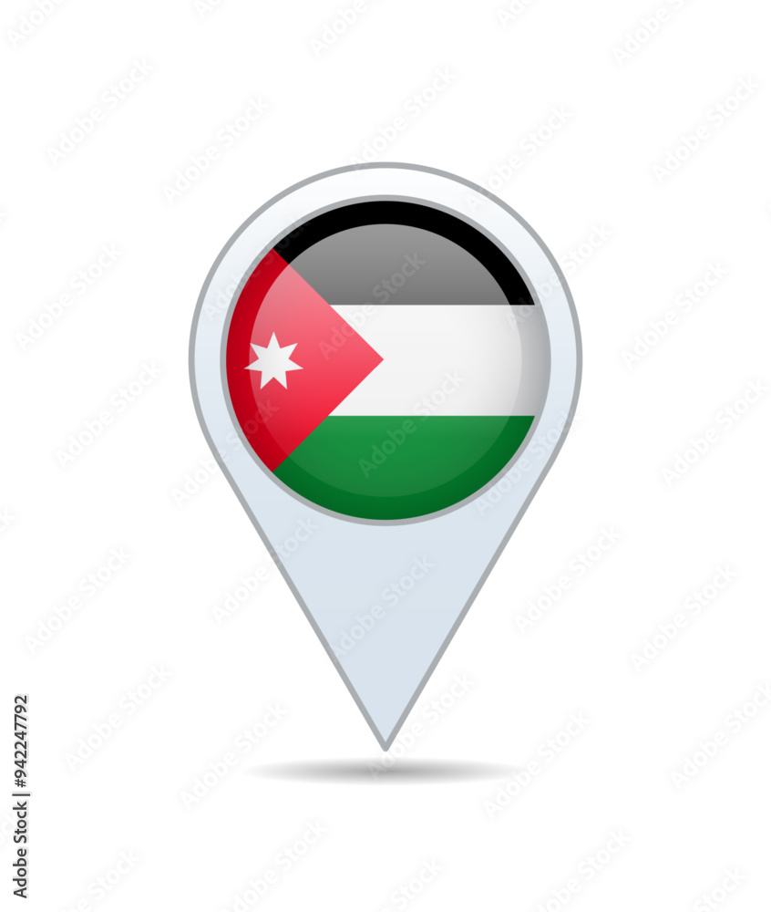 Jordan - flag pin for map. Vector illustration. Jordan - flag pin for map. Vector illustration.