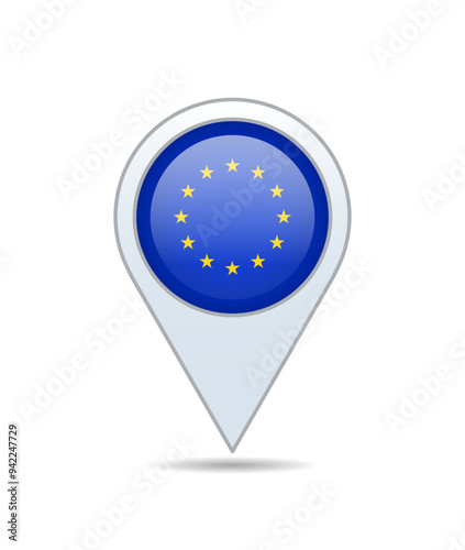 Free Download European Union - flag pin for map. Vector illustration. - GFXLoad