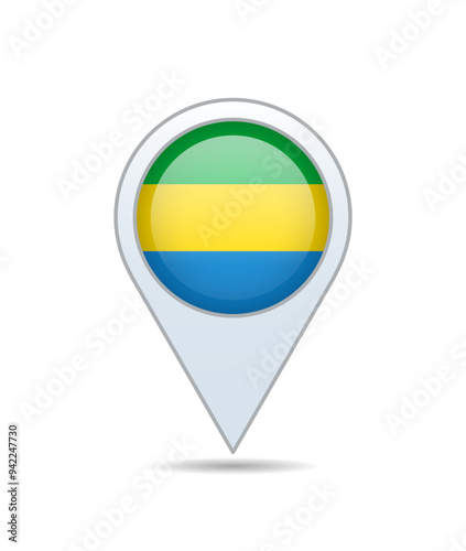 Gabon - flag pin for map. Vector illustration. Free Download Gabon - flag pin for map. Vector illustration. - GFXLoad