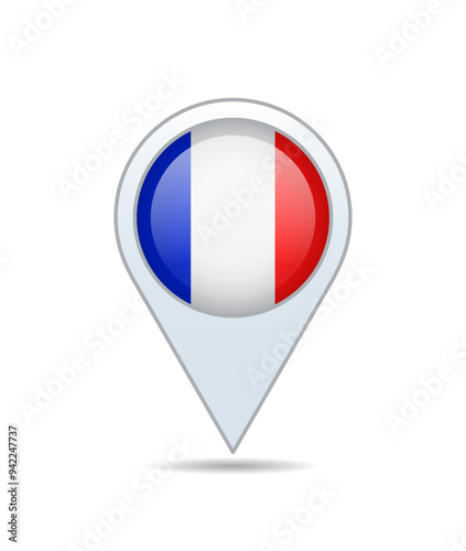 Free Download France - flag pin for map. Vector illustration. - GFXLoad