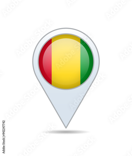 Free Download Guinea - flag pin for map. Vector illustration. - GFXLoad