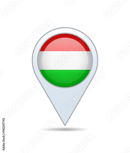 Free Download Hungary - flag pin for map. Vector illustration. - GFXLoad