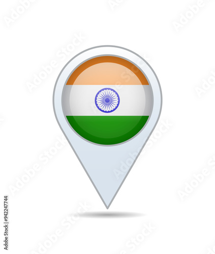 India - flag pin for map. Vector illustration. Free Download India - flag pin for map. Vector illustration. - GFXLoad
