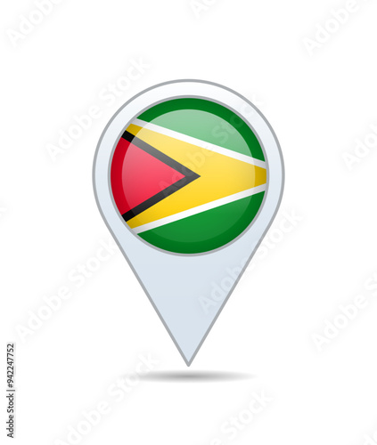 Free Download Guyana - flag pin for map. Vector illustration. - GFXLoad