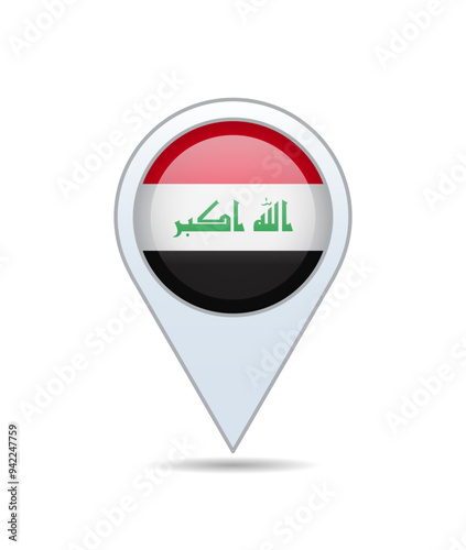 Free Download Iraq - flag pin for map. Vector illustration. - GFXLoad