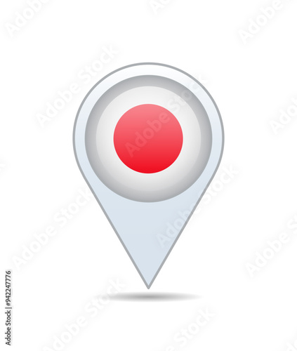 Japan - flag pin for map. Vector illustration.