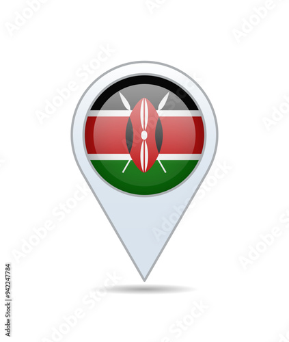 Free Download Kenya - flag pin for map. Vector illustration. - GFXLoad