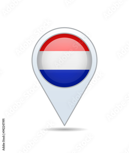 Netherlands - flag pin for map. Vector illustration. Free Download Netherlands - flag pin for map. Vector illustration. - GFXLoad