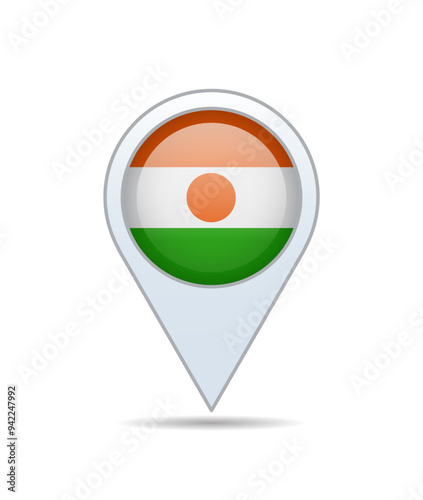 Free Download Niger - flag pin for map. Vector illustration. - GFXLoad
