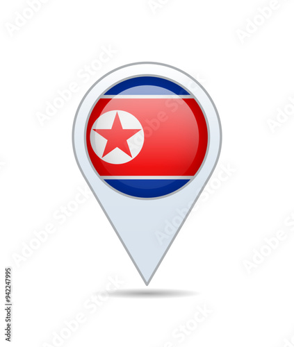 Free Download North Korea - flag pin for map. Vector illustration. - GFXLoad