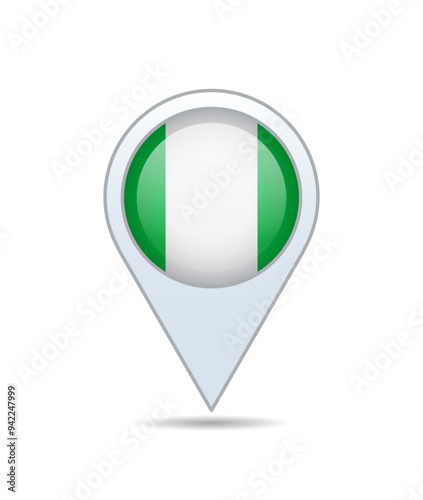 Nigeria - flag pin for map. Vector illustration. Free Download Nigeria - flag pin for map. Vector illustration. - GFXLoad
