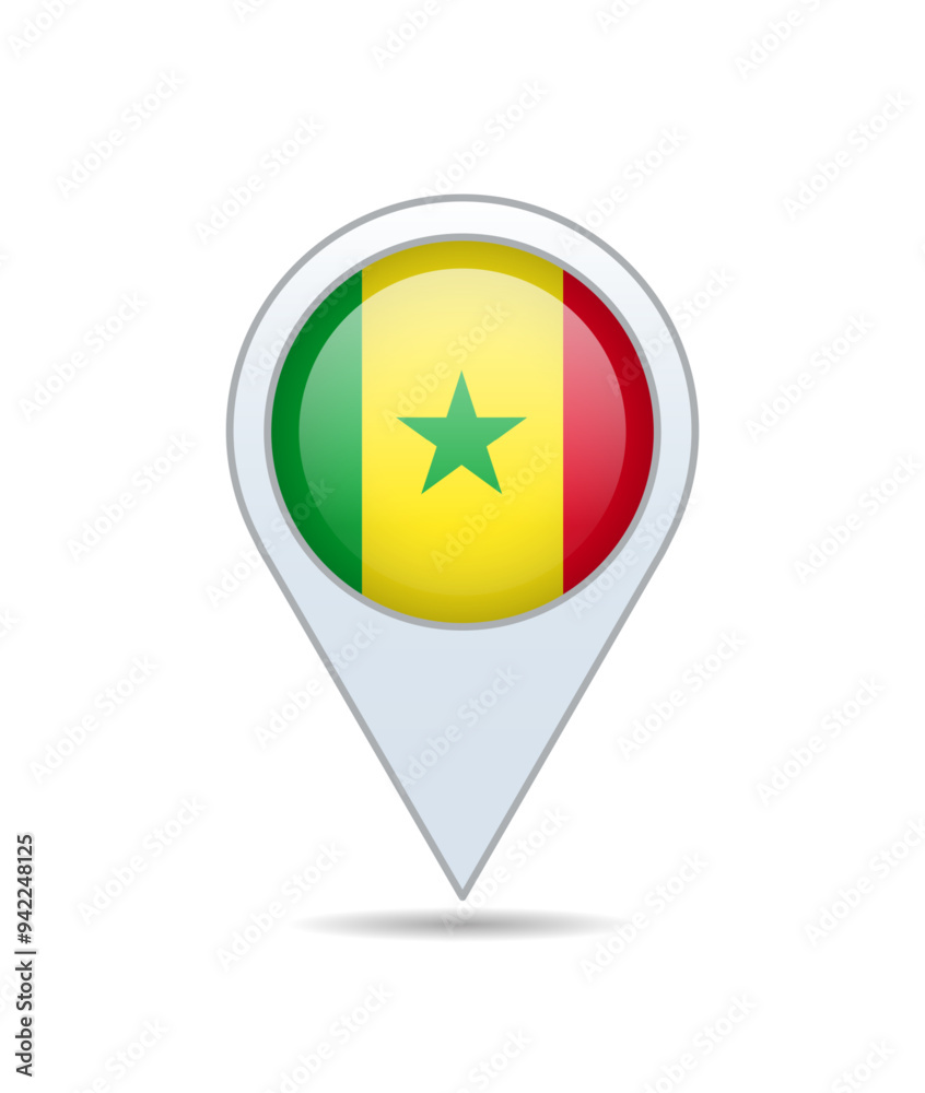 Senegal - flag pin for map. Vector illustration. Senegal - flag pin for map. Vector illustration.