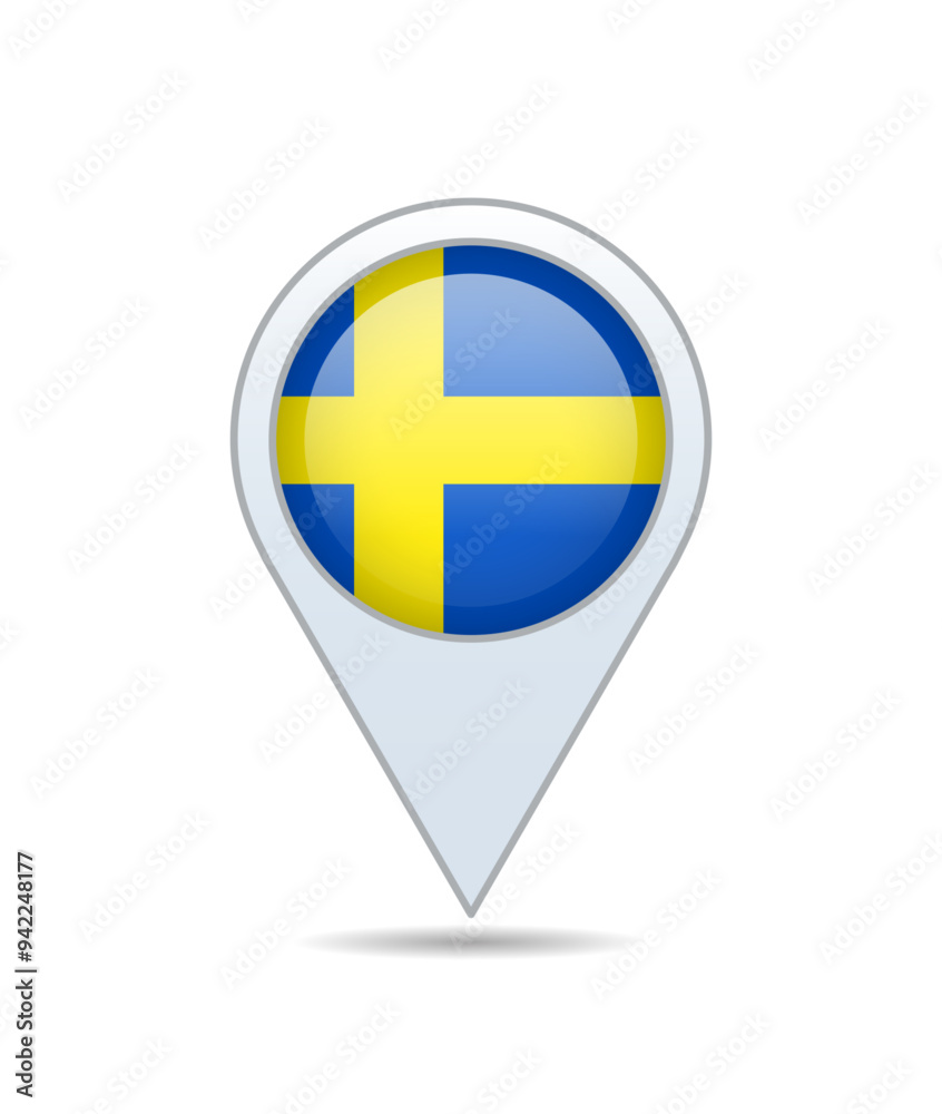 Sweden - flag pin for map. Vector illustration. Sweden - flag pin for map. Vector illustration.