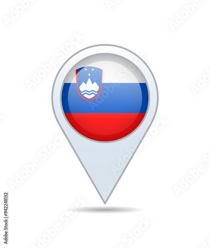 Free Download Slovenia - flag pin for map. Vector illustration. - GFXLoad