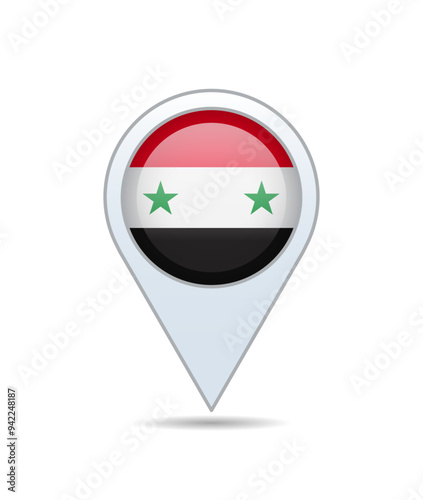 Free Download Syria - flag pin for map. Vector illustration. - GFXLoad